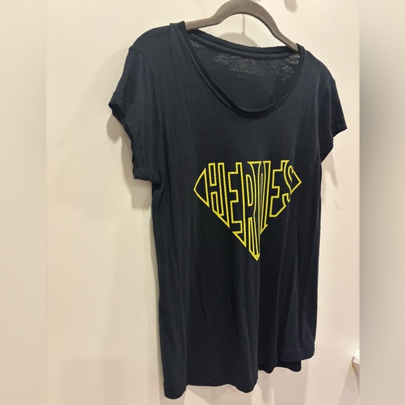 ZADIG & VOLTAIRE Black Slub T Shirt, Size M, Like New Condition - Picture 2 of 10